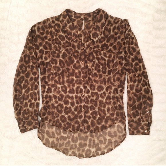 Free People Animal Print Button Down Shirt - Picture 8 of 8